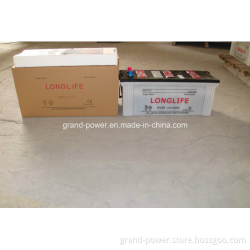 N120 Dry Charged Car Battery